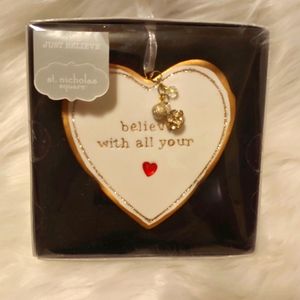 St. Nicholas Square Hanging Heart Ornament (NWT)